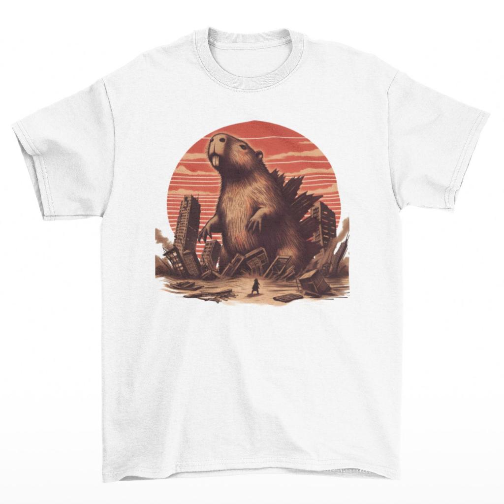เสื้อยืด Tomoshinc ซีรีส์การ์ตูน - Capybara Zilla
