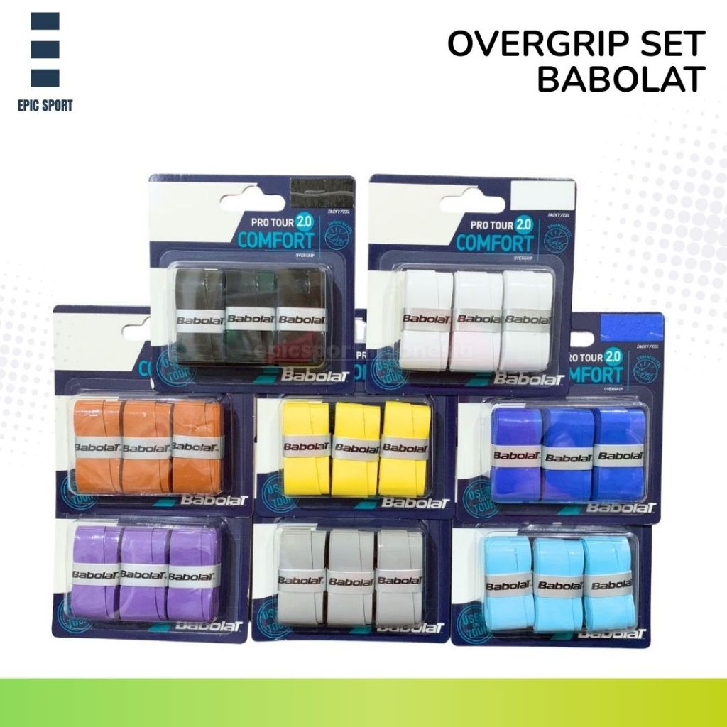 Babolat OverGrip Comfort 3 ชิ้น / ด้ามจับไม้เทนนิส / Overgrip Pro Tour Comfort Tacky