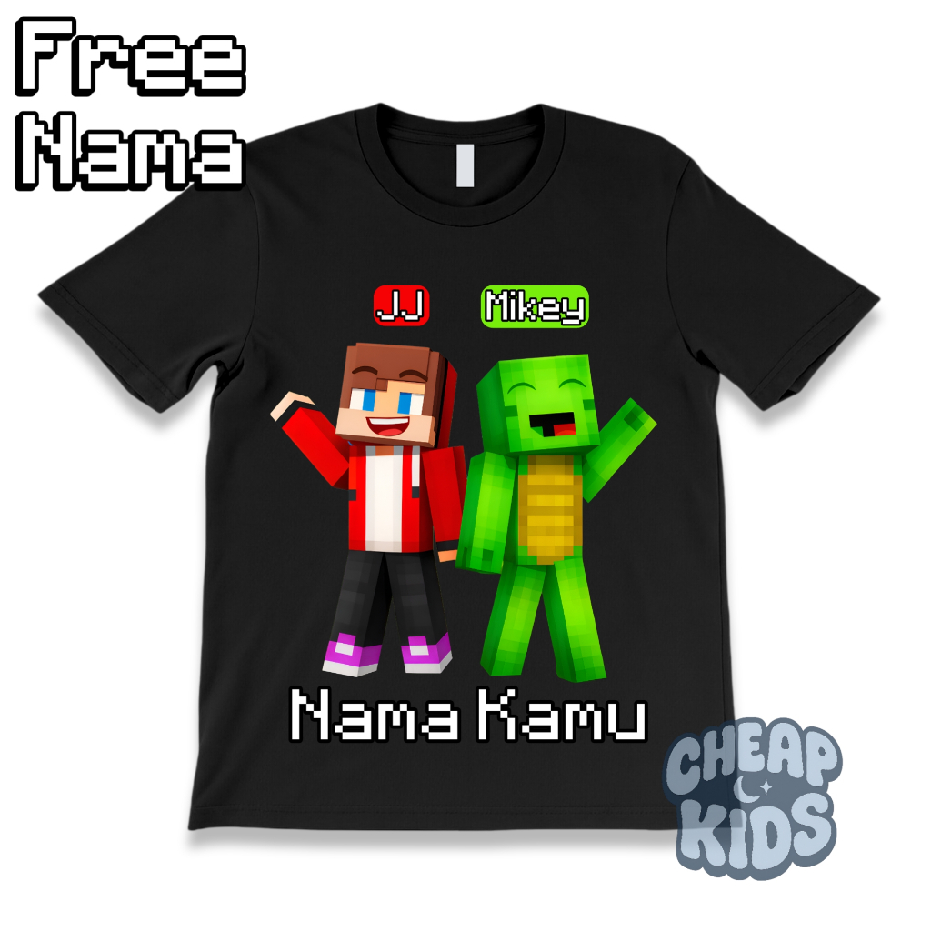 Jj Mikey Minecraft เสื้อยืดเด็ก / JJ Mikey Magnecraft Kids Top ฟรีเพิ่มชื่อ