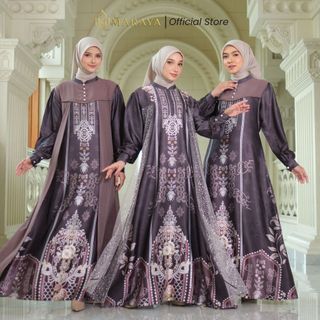 Maraya - Dress Motif Sultan Series Silk Armany Ceruty Mix Tile Mewah Elegan Gamis Kondangan Lebaran