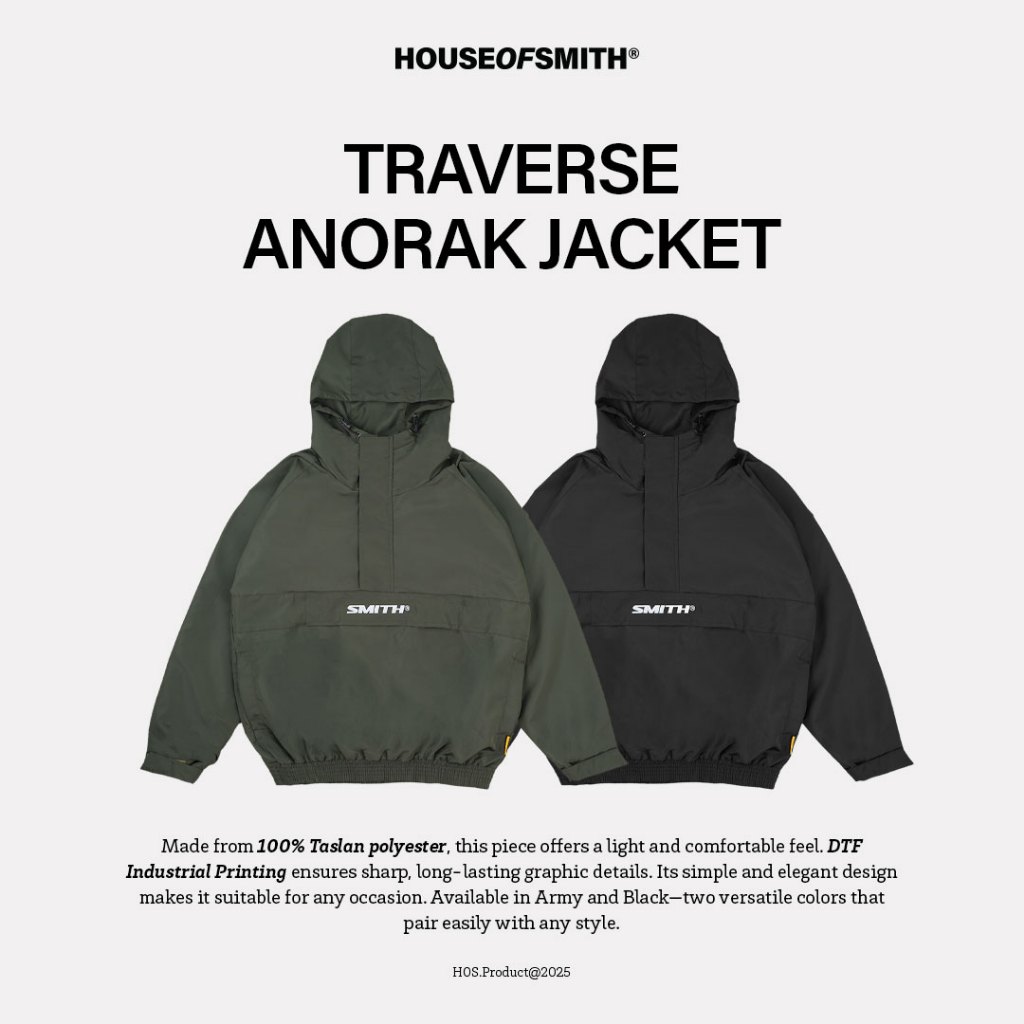 House of Smith Mens Anorak Jacket - เสื้อแจ็คเก็ต Traverse Anorak - เสื้อแจ็คเก็ต