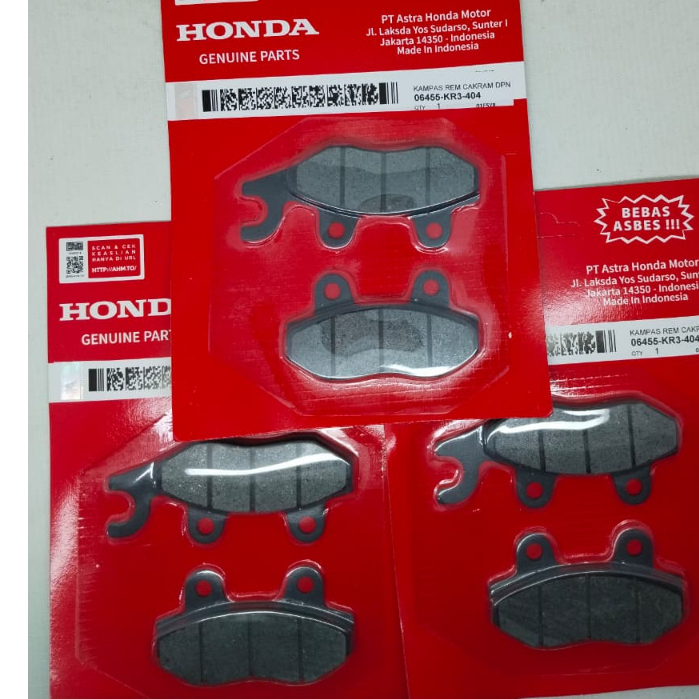 (บรรจุ 10 ชิ้น) Honda KR3 2MM ผ้าเบรคหน้า Honda KR3 Dispad