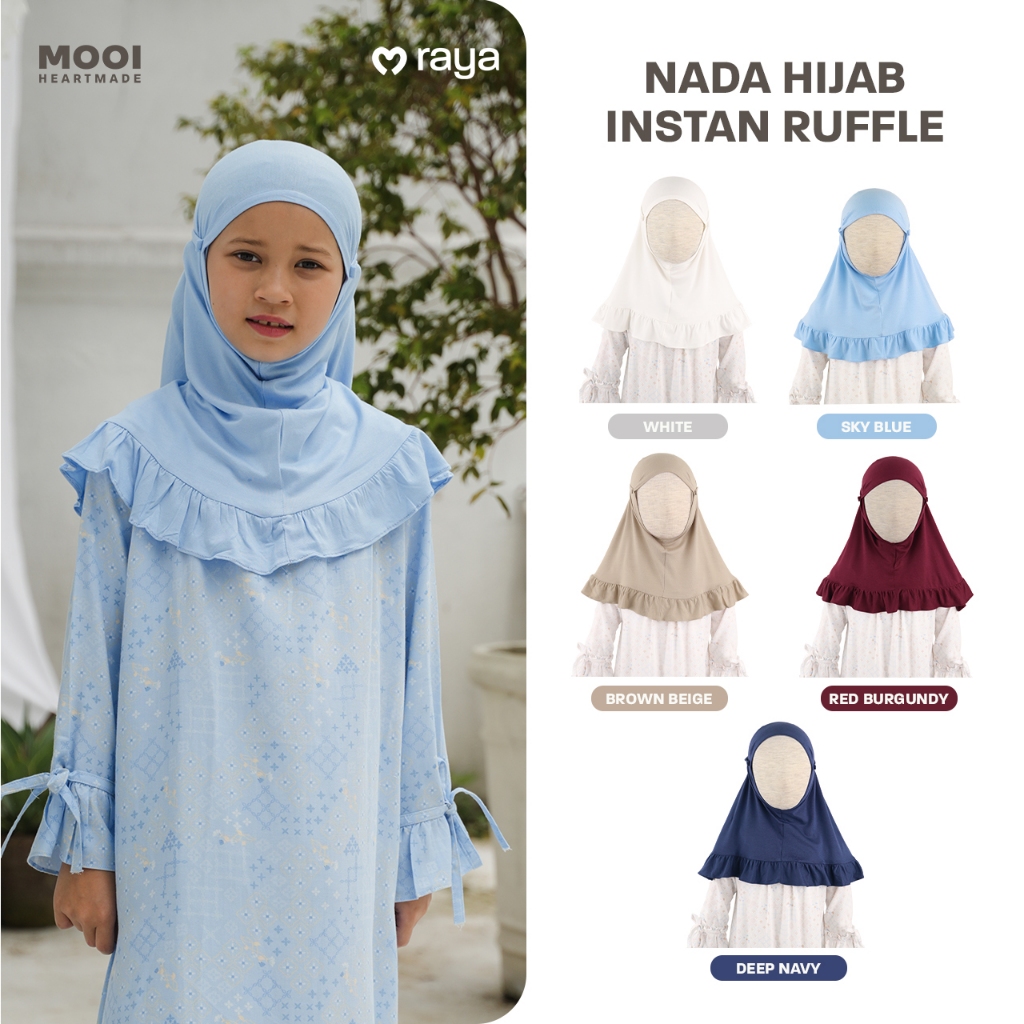 Mooi Hijab Ruffle Instant Childrens Hijab Girls Nada Hijab
