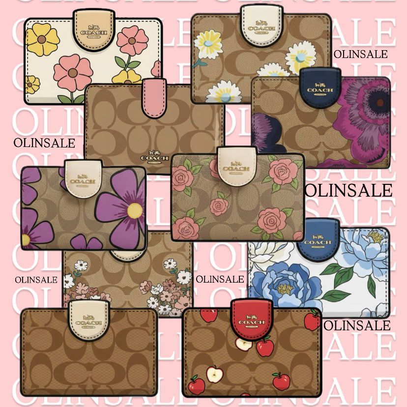 [OLINSALE] 53562 53436 39127 C0082 Zip Corner Wallet Medium Women