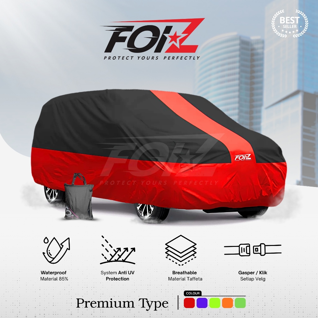 OV FOIZ Black Outdoor Car Cover Combine Avanza / Xenia / Ertiga / Rocky / Raize / WRV / Calya / Sigr
