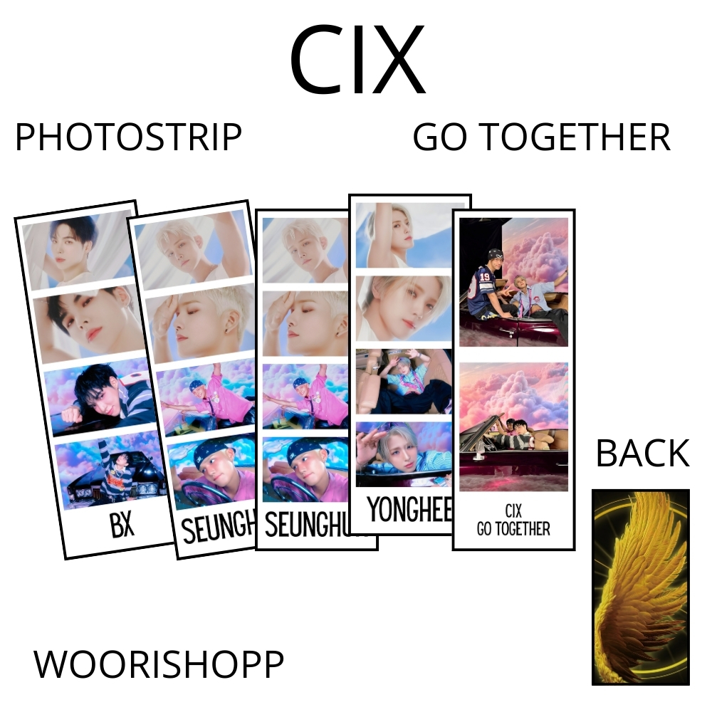 PHOTO STRIP CIX GO TOGETHER 2 ด้านข้างเปิดท้าย 5 ชิ้น PHOTO STRIPS KPOP UNOFFICIAL HYUNSUK SEUNGHUE