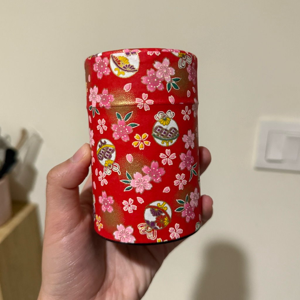 MATCHA CANISTER CAN TIN JAPAN WASHI