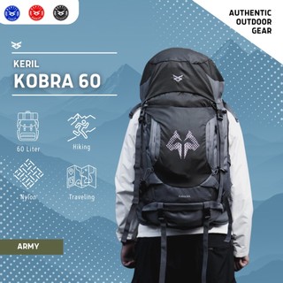 Tas Gunung/Carrier 60L Pria/Wanita Reptil Adventure KOBRA Series