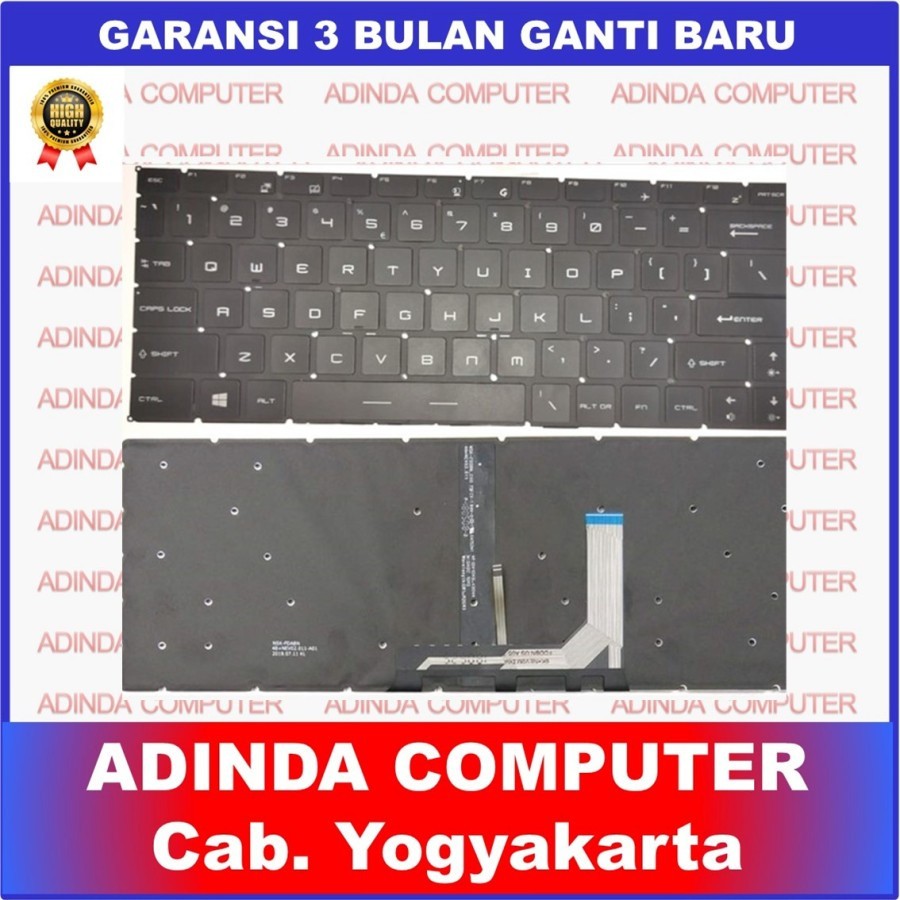 MSI GF63 MS-16Q3 MS-16Q4 MS-16R1 MS-16R3 MS-16R4 P65 PS63 10SD 10SE 10UC 11UD 9SC 9SD คีย์บอร์ดแบ็คไ