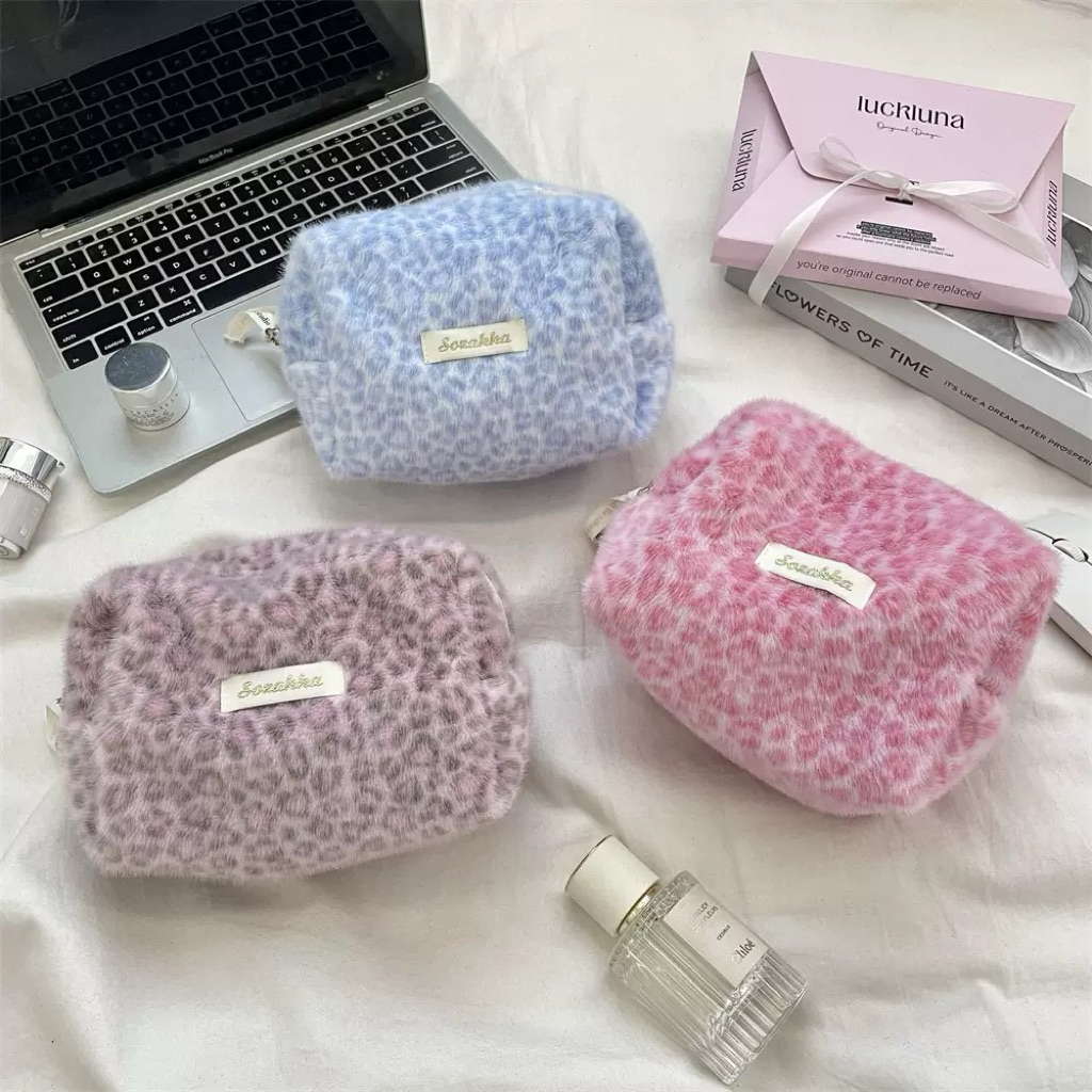 PINKY ROW - Leopard RIO Make Up Pouch - Make Up Case - Make Up Bag - Make Up Wallet