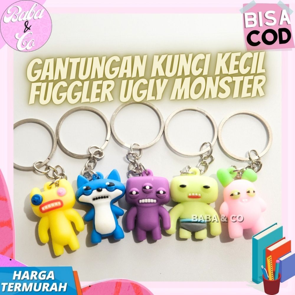 GUNDAN FUGGLER MINI KEYCHAIN พวงกุญแจขนาดเล็ก FUGGLER UGLY MONSTER น่ารัก UNIQUE MINI พวงกุญแจ FUGGL