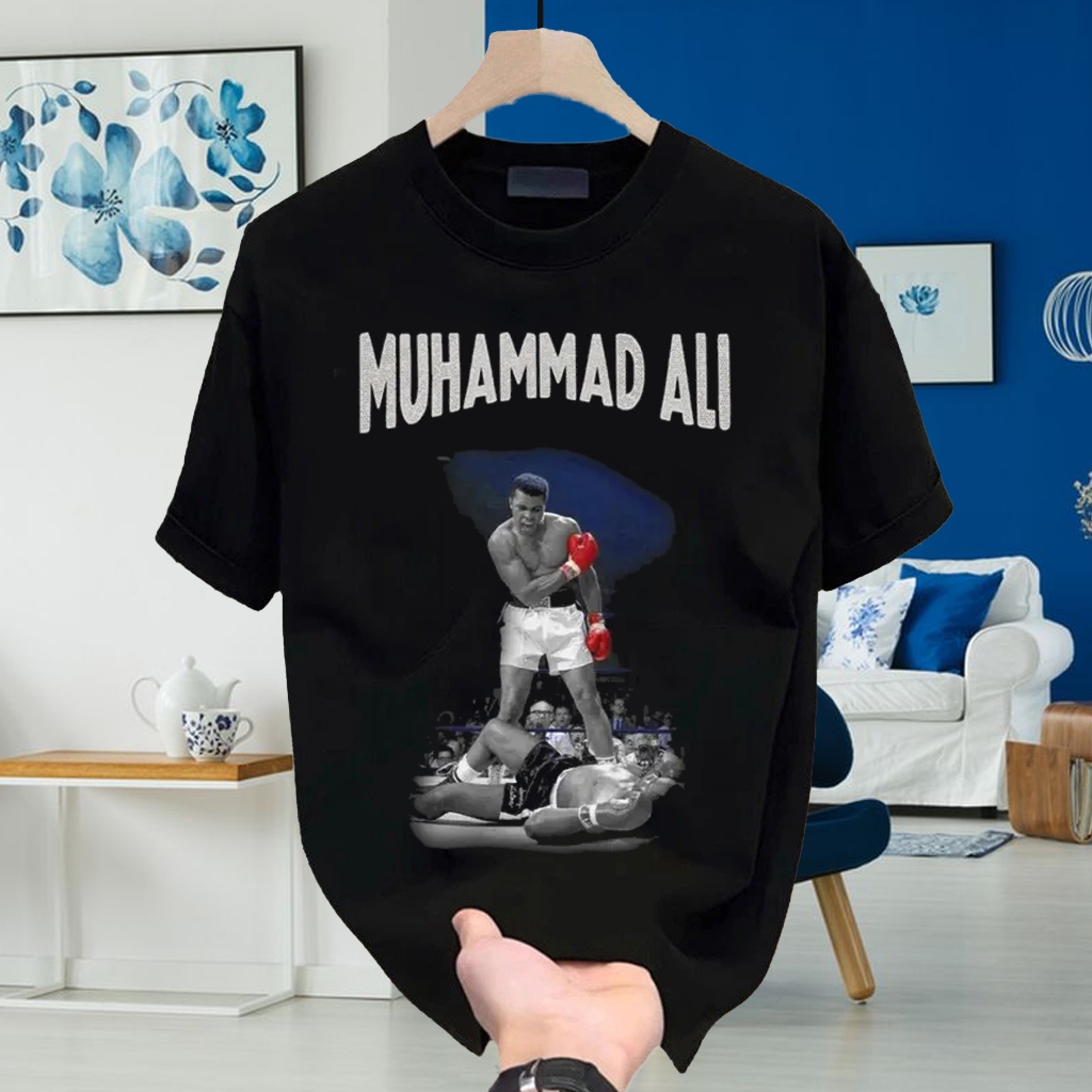 เสื้อยืด 24s เสื้อเชิ้ตแขนสั้น Unisex Mens World of Fame T-shirt - Muhammad Ali