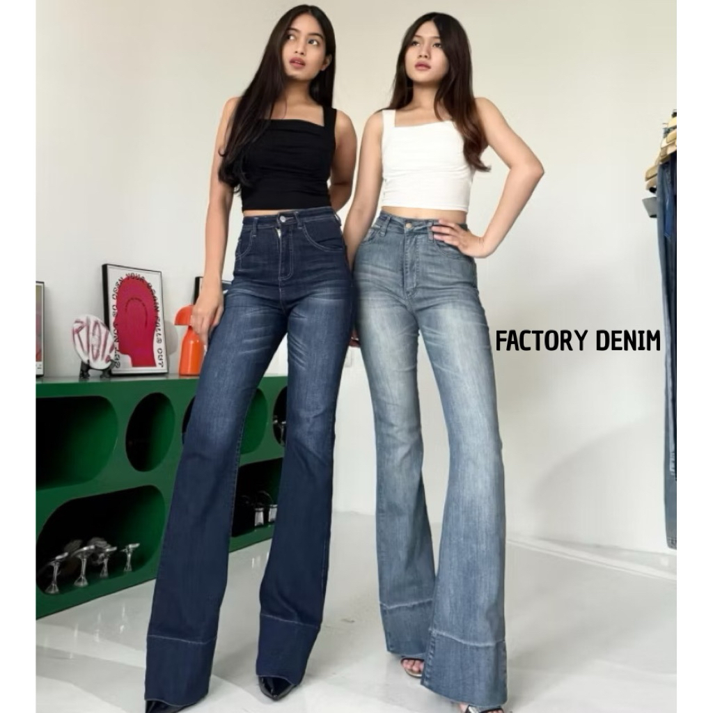 Mckenzie Flare Boot Cut Cutbray กางเกงยีนส์ผู้หญิงเอวสูงกางเกงยีนส์