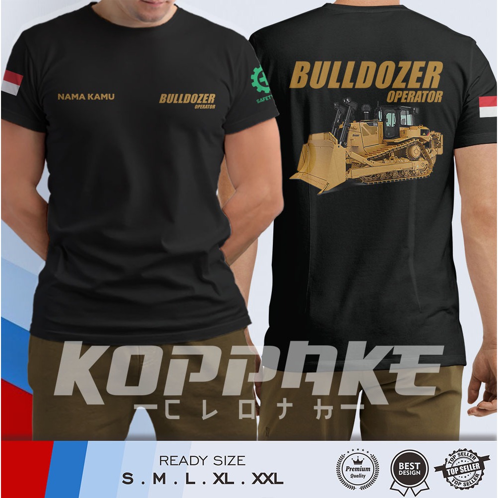 Bulldozer Operator CAT D8R เสื้อยืดฟรีชื่อเสื้อ Distro ของคุณ
