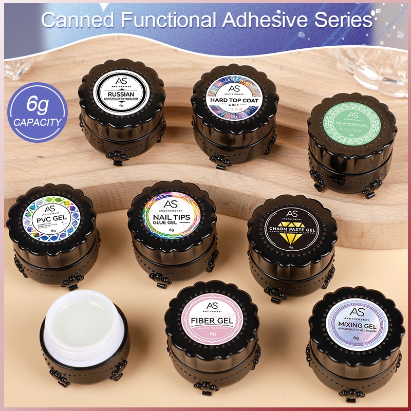 AS Nail Tip Glue Soft Gel Tips/AS NAIL TIPS GLUE GEL 6g / AS FIBER GEL