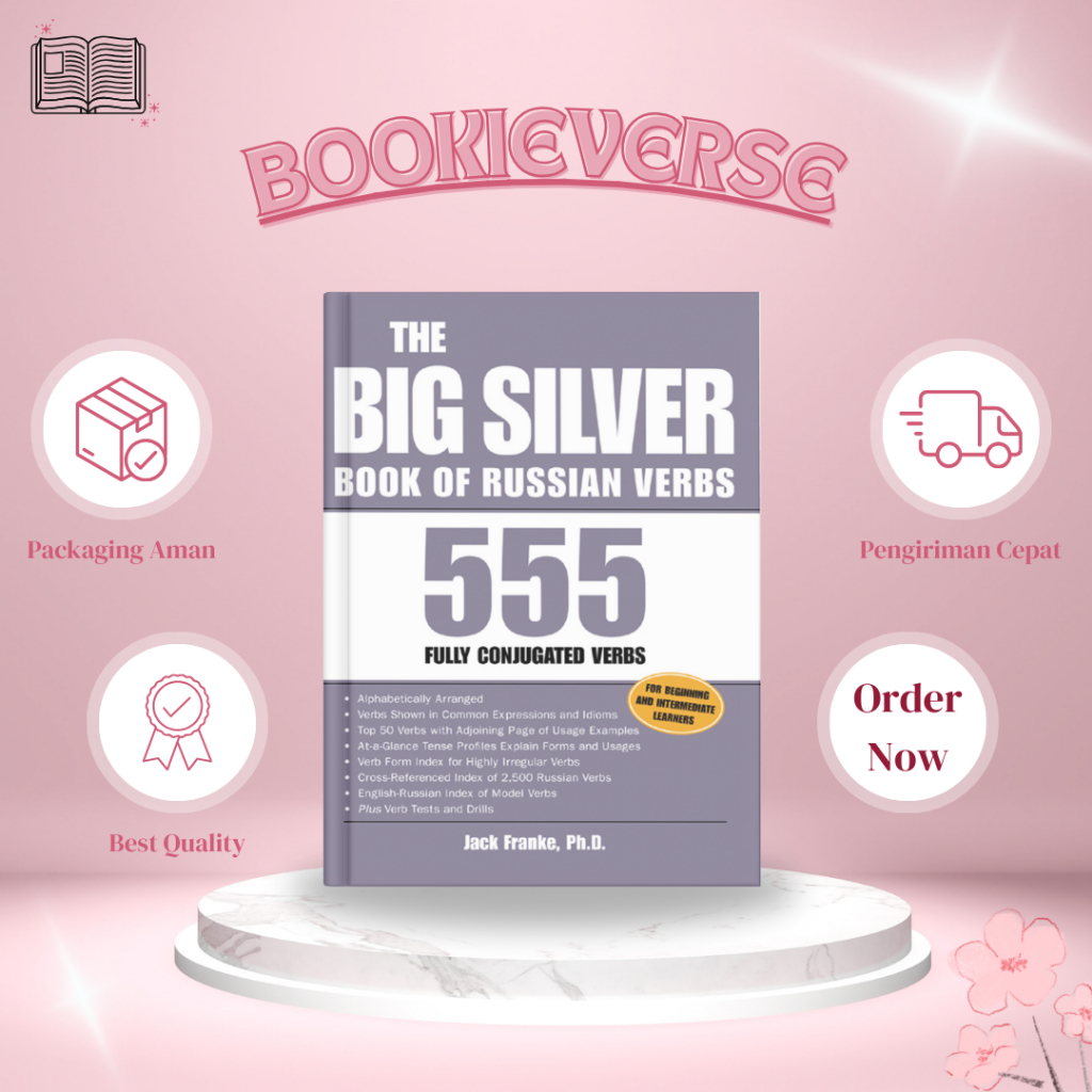 หนังสือการเรียนรู้ภาษารัสเซีย | หนังสือเงินเล่มใหญ่ของ Verbs Russian 555 Verbs ฉบับสมบูรณ์