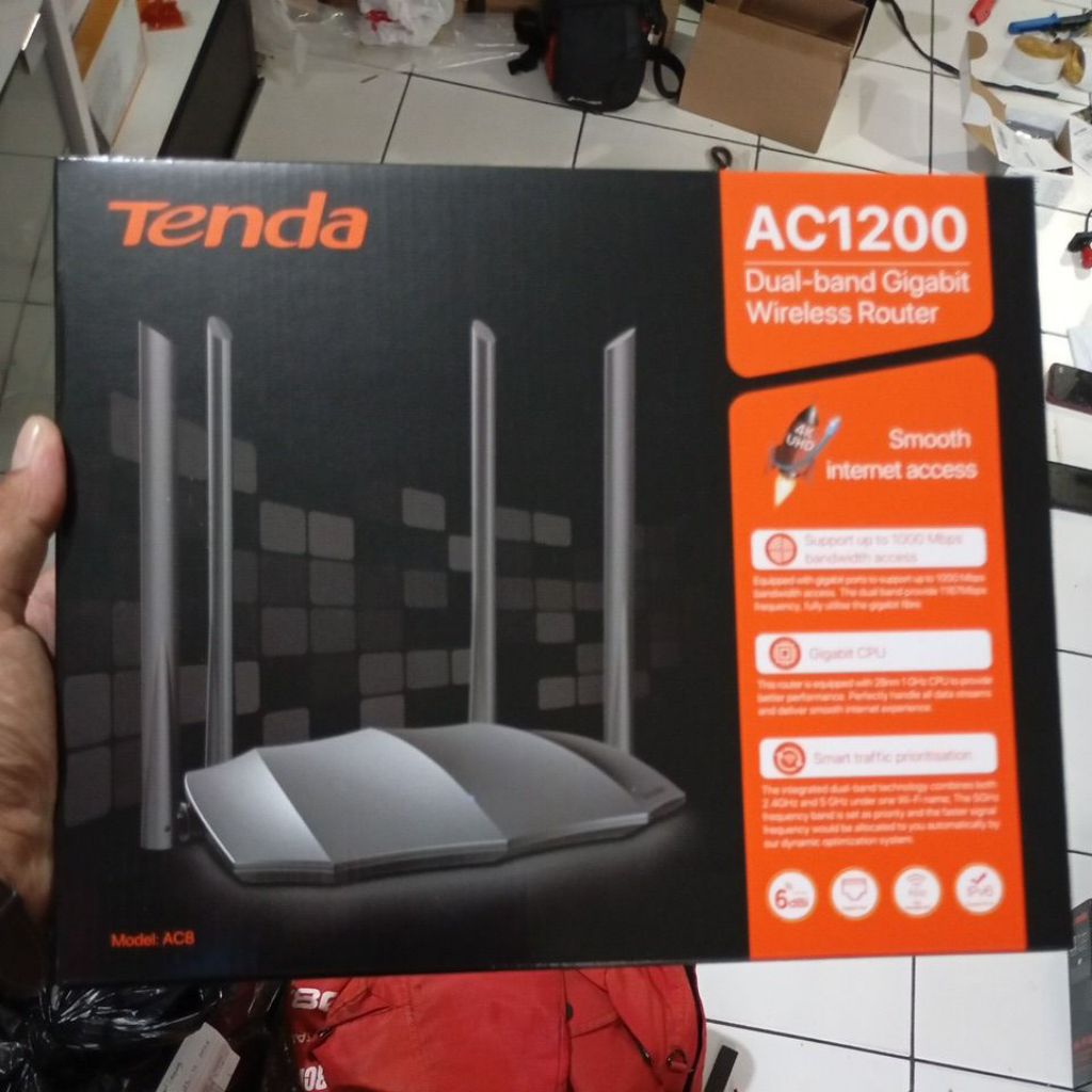 TENDA เต็นท์ AC8 AC1200 เราเตอร์ไร้สาย Gigabit ดูอัลแบนด์