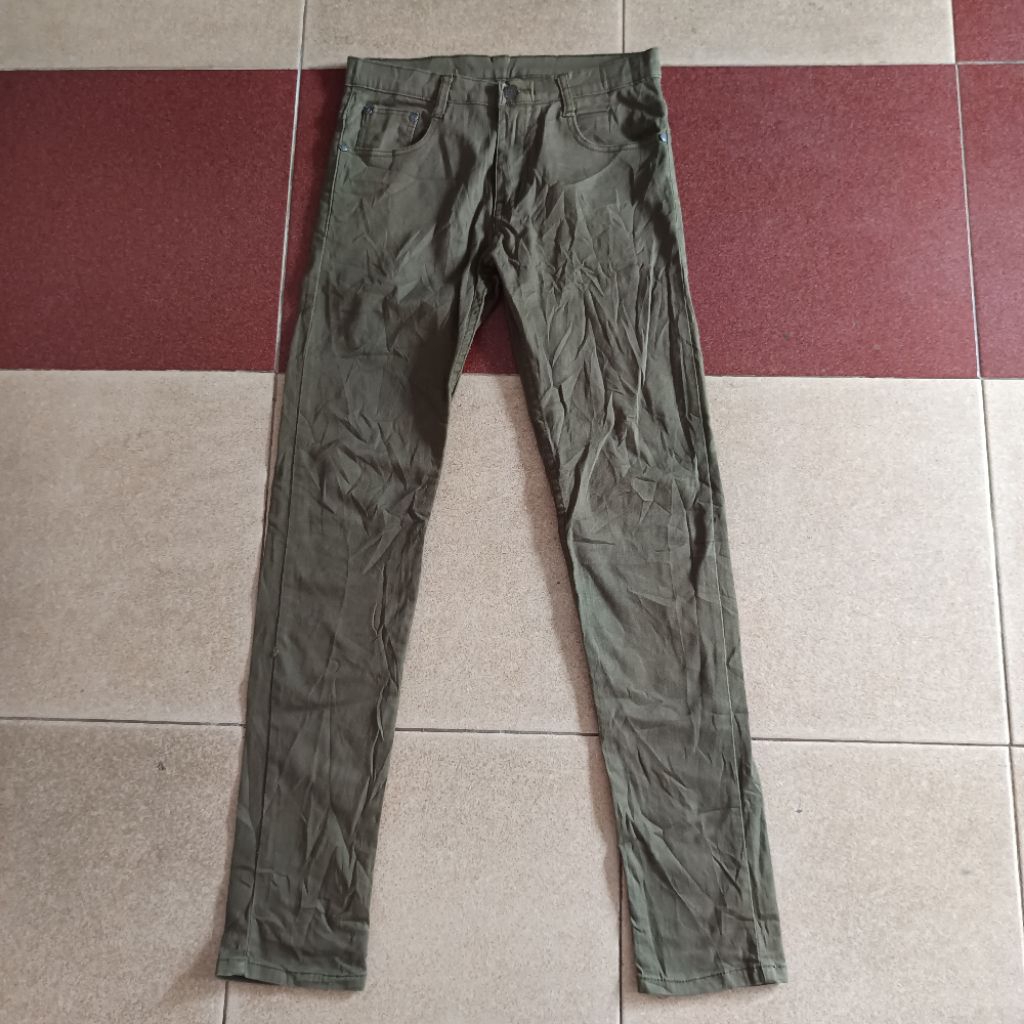 กางเกงขายาว HIJAU Leq สีเขียวทหารดิบ/size.30