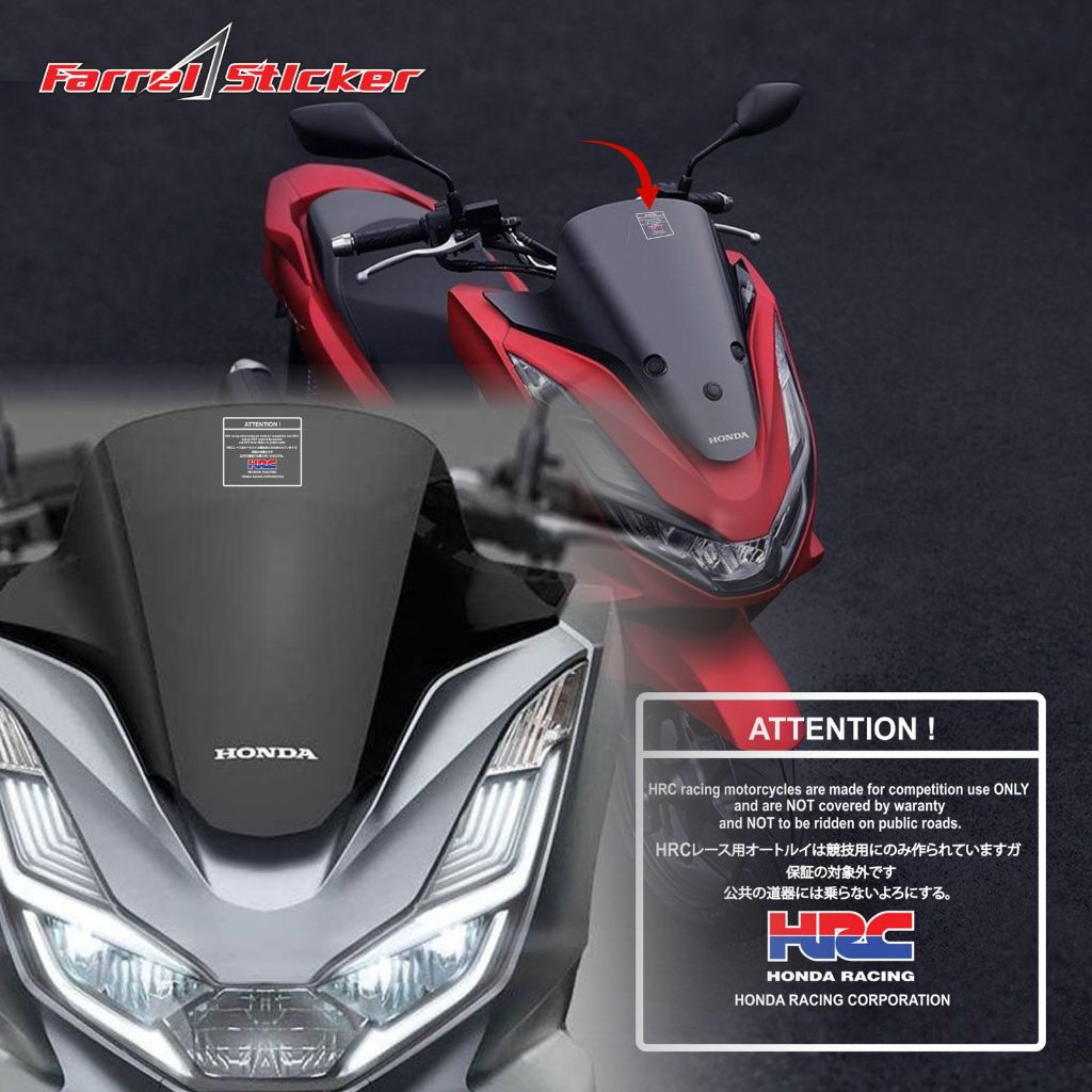 สติ๊กเกอร์ใสสิ่งที่แนบมา HRC Japan ATTION สติ๊กเกอร์! HRC ญี่ปุ่น
