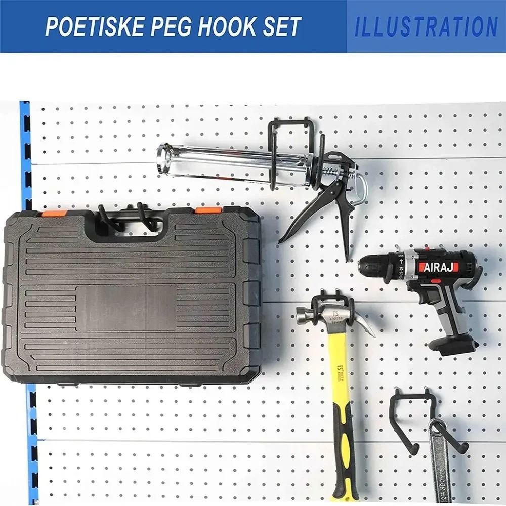 GANTUNGAN MCIRON Double Hook Wall Mount Organizer Heavy Duty Straight - MC006 - สีดํา