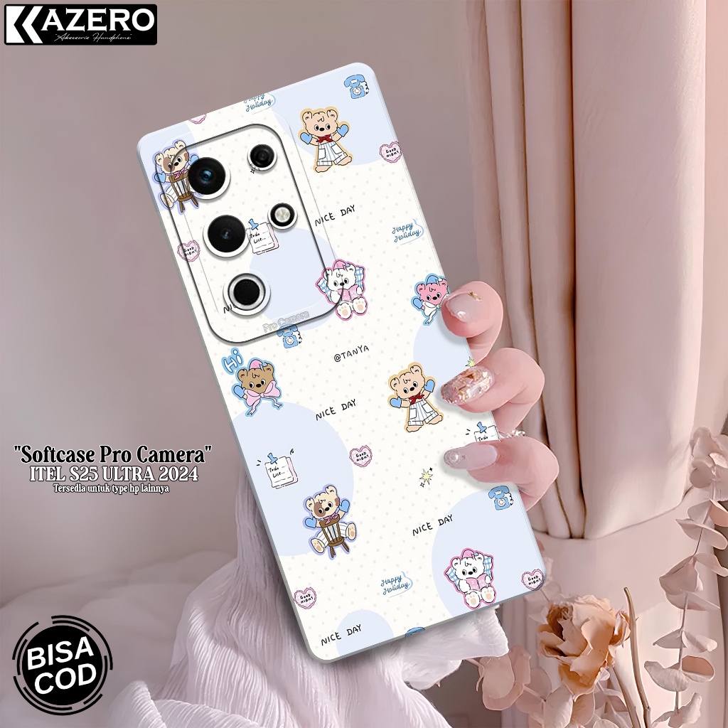 KAZEERO - เคสโทรศัพท์ Itel S25 Ultra 2024 - เคสแฟชั่นการ์ตูน - กล้อง Pro - Itel S25 Ultra 2024 Softc