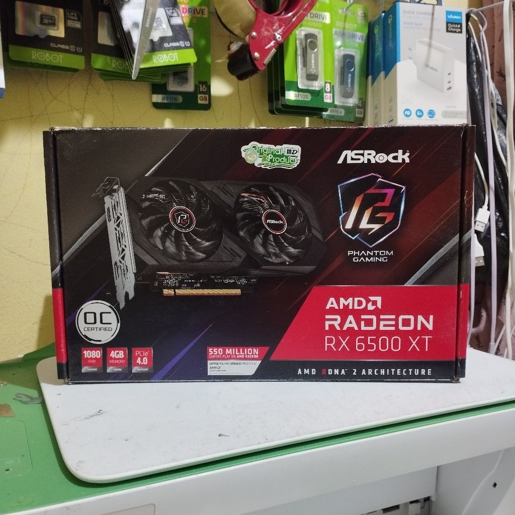 [มือสอง] Asrock AMD Radeon RX6500XT VGA Box - กล่องกระดาษเก่า - สภาพตามภาพถ่าย - 0ri9inaI