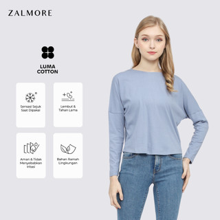 Zalmore Longsleeve Loose Tee | LUMA Cotton™ Premium - Kaos Lengan Panjang Wanita Lembut Ringan Sejuk Anti Nerawang