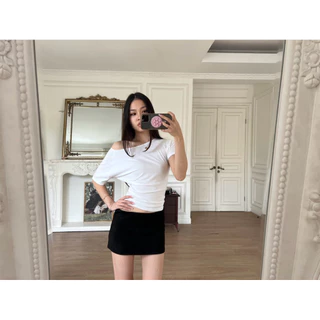OFFSHOULDER TEE // RUE Basic Off Shoulder Sabrina Casual Stretch T-Shirt Top