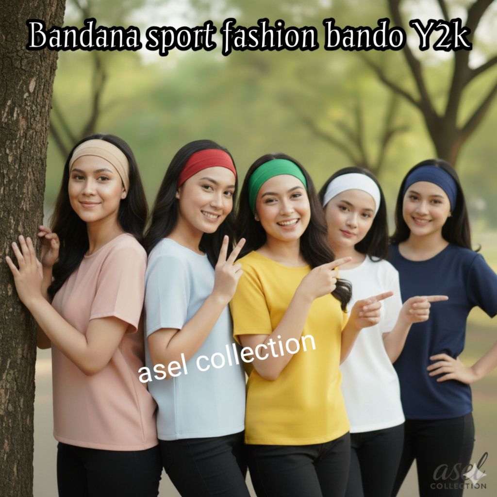ที่คาดผม Bandana Sporty Fashion Bando Y2K asel collection