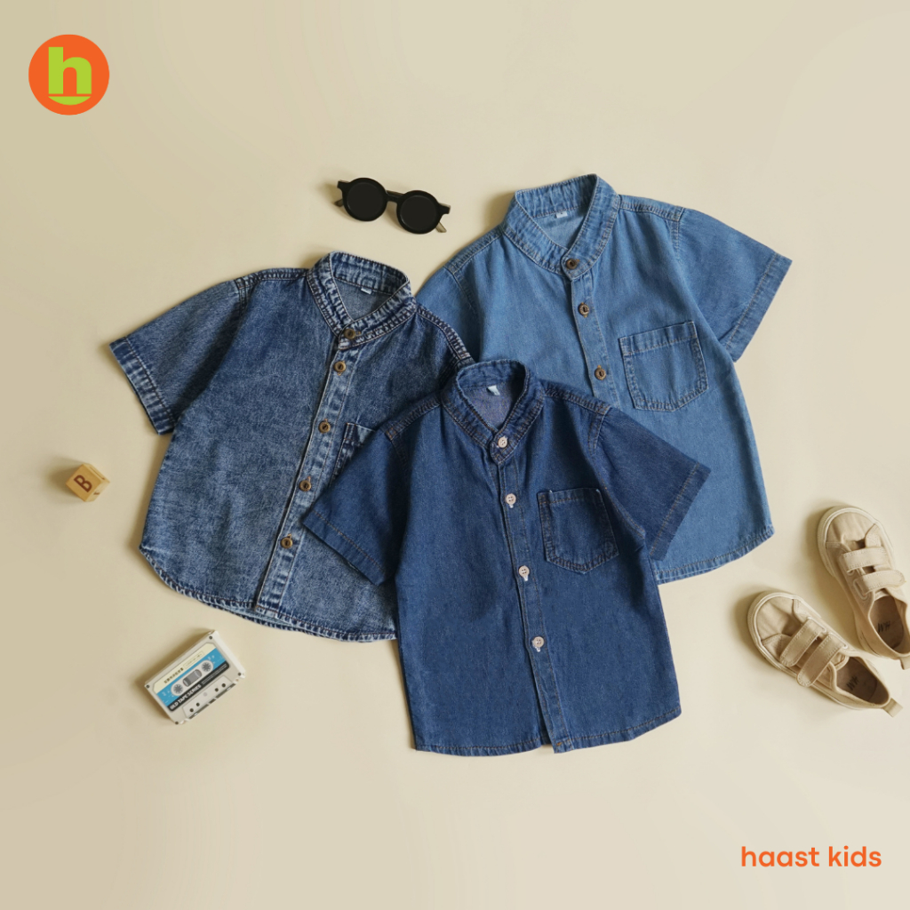 KAMEJA ฮาสต์คิดส์ | RIO Koko Jeans Shirt for Boys 1-6 Years, Eid Clothes for Boys, Koko Shirt for Ch