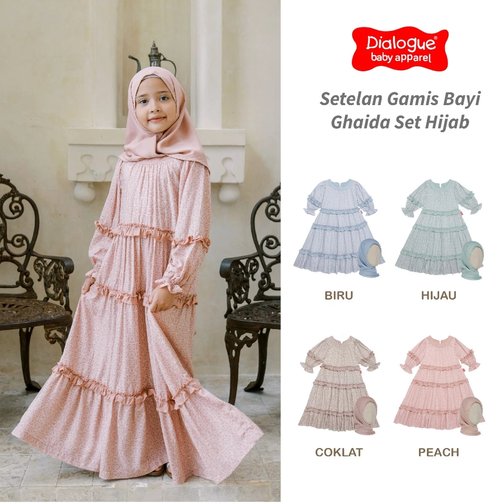 Dialogue Baby Apparel Gamis Set Hijab Baby Girl Ghaida Series