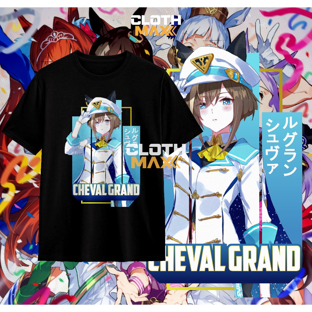 Cheval Grand Uma Musume เสื้อยืด Pretty Derby Game เสื้อยืดผู้ใหญ่เด็ก Durandal สบาย