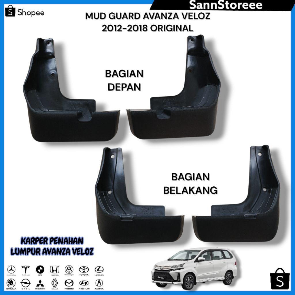 กันโคลน Avanza Veloz 2012-2018 พรมโคลน Toyota Avanza Veloz 2012-2018 ดั้งเดิม