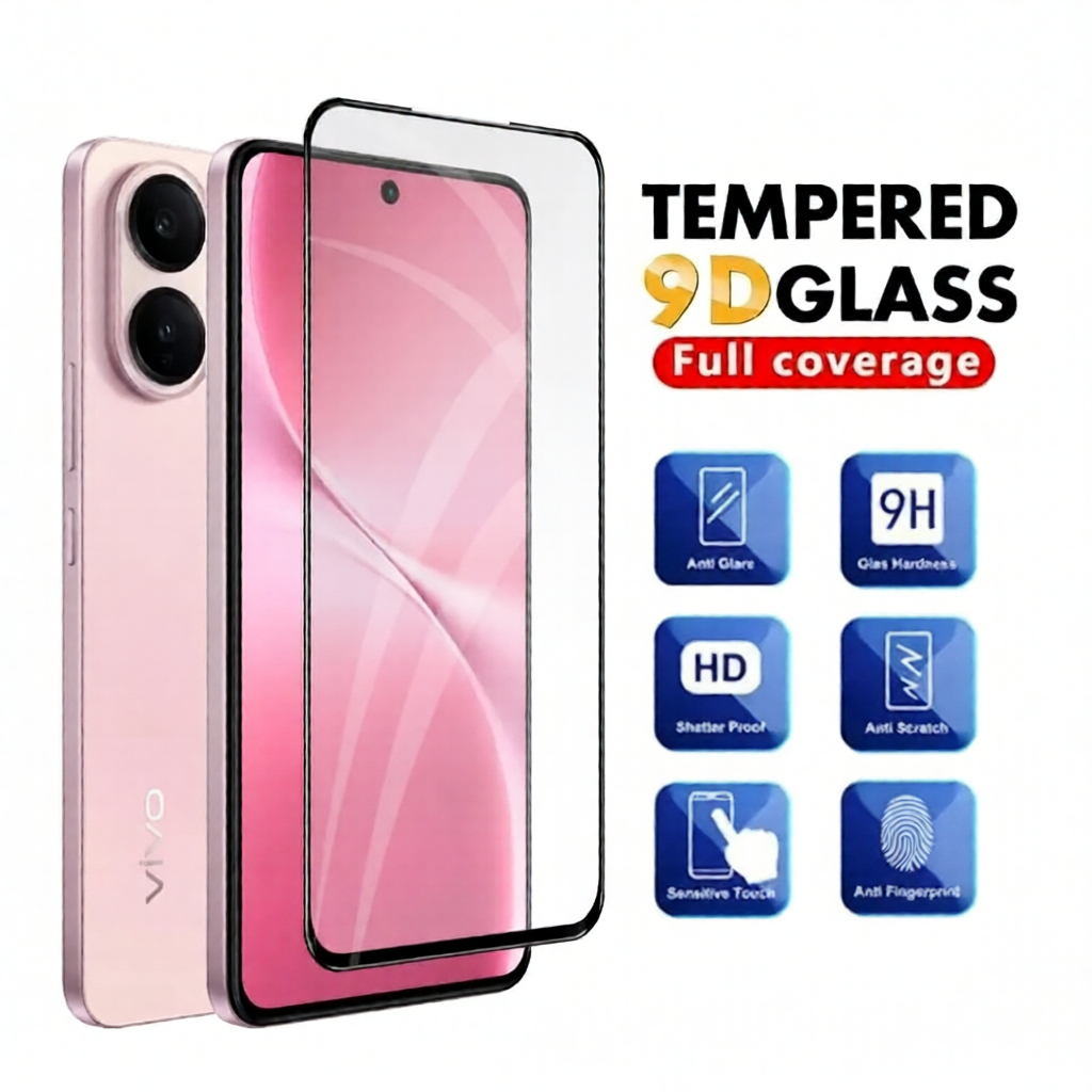 LAYAR กระจกนิรภัย Kaca คลุมทั้งหมด 9H Vivo V60 Lite 5G V60 Lite 4G V50 Lite 5G V50 Lite 4G V40 Lite 