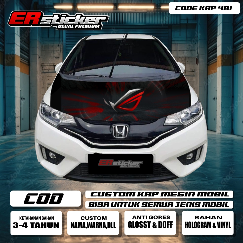 MESIN ABSTRACT MOTIF ENGINE HOOD STICKER สามารถนําไปใช้กับรถยนต์ทุกประเภท / HOODS 481-285 ฟรี CUSTOM