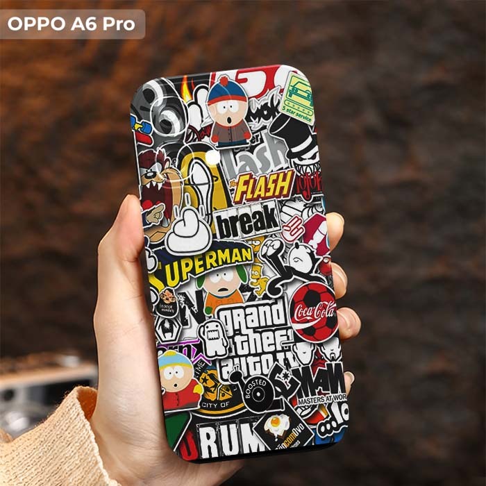 HP CASE สําหรับ OPPO A6 PRO COOL LOGO MOTIF SILICON CELLPHONE LATEST 2025 - JJ06