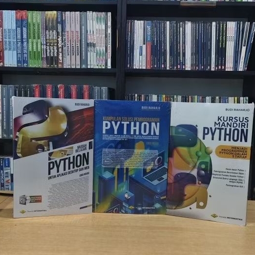 หนังสือแพ็คเกจ PYTHON, EASY TO LEARN PYTHON, PYTHON PROGRAMMING SOLUTION COLLECTION, PYTHON MANDIRI 