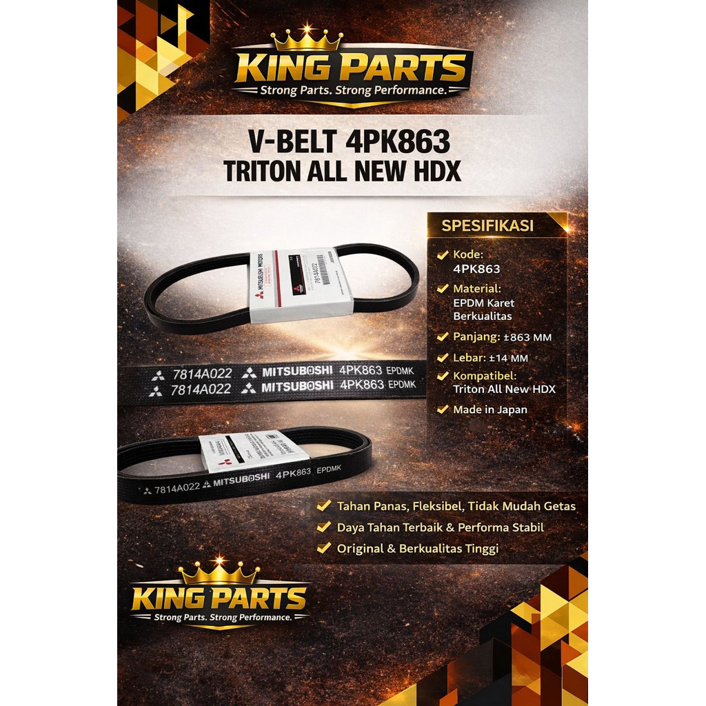 สายพานพัดลม Triton hdx (4PK 863) ใหม่ทั้งหมด