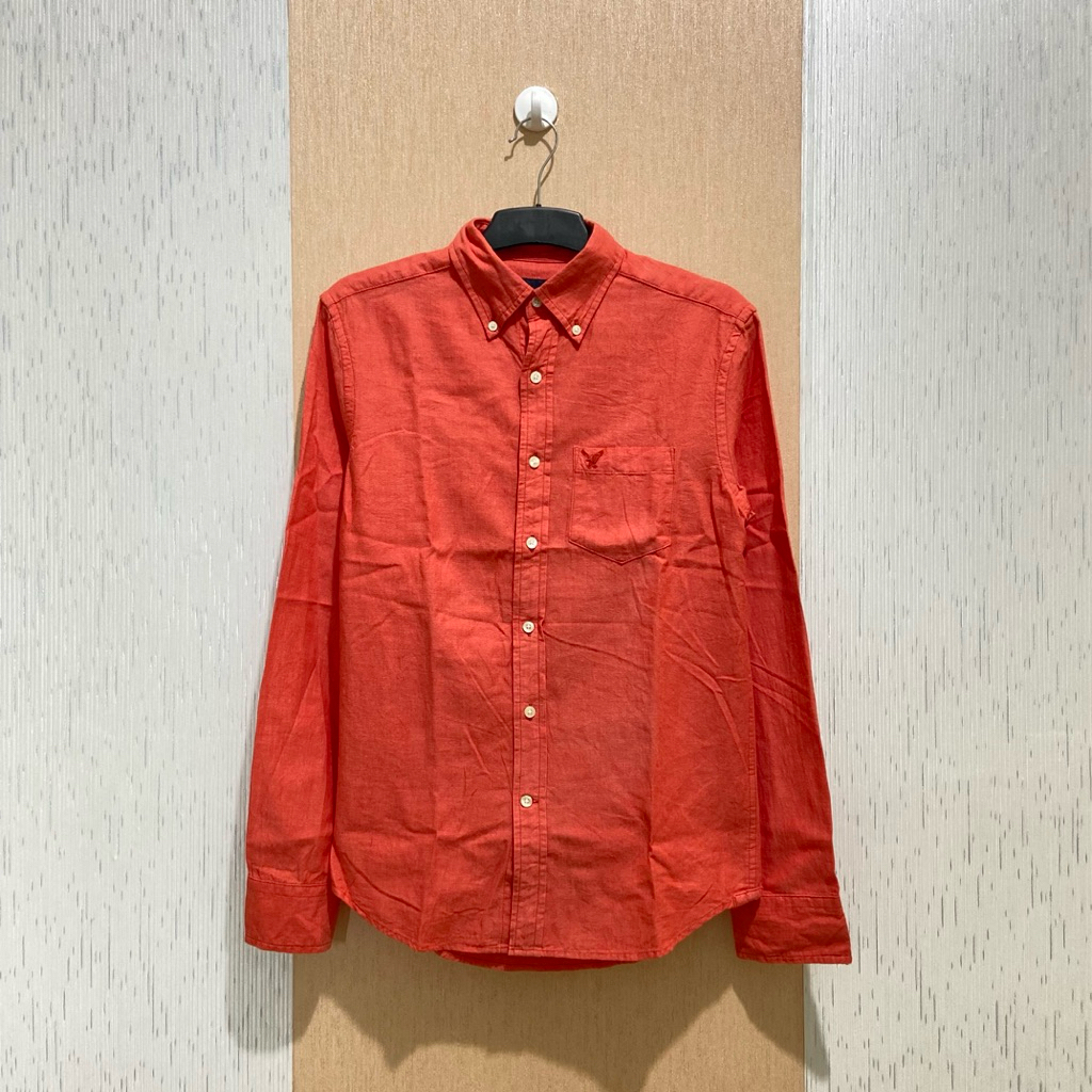 KEMEJA American Eagle Linen Shirt / เสื้อเชิ้ตผู้ชายและผู้หญิง / Size Xs