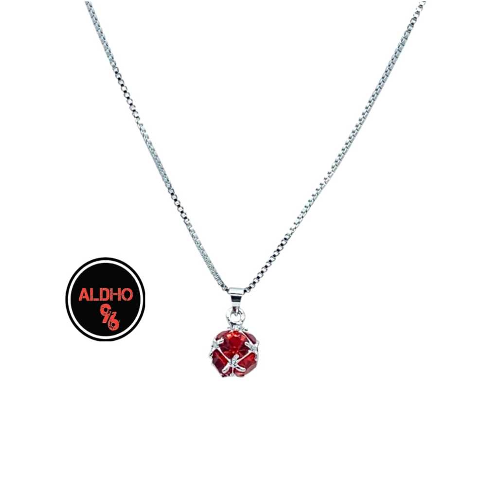 MERAH ALDHO96-จี้อัญมณีสีแดงสีแดง ETC Anti-Rust Non-Fading สร้อยคอไทเทเนียมสําหรับผู้หญิง