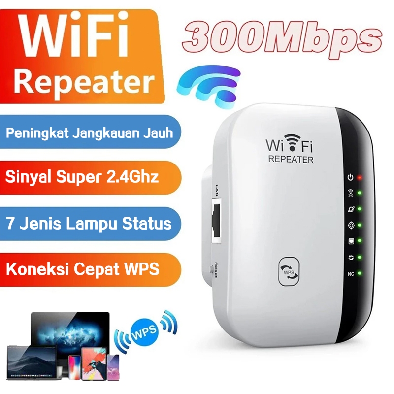 WiFi Repeater 300Mbps Mini Amplifier Extender สําหรับ WiFi Signal Range Extension