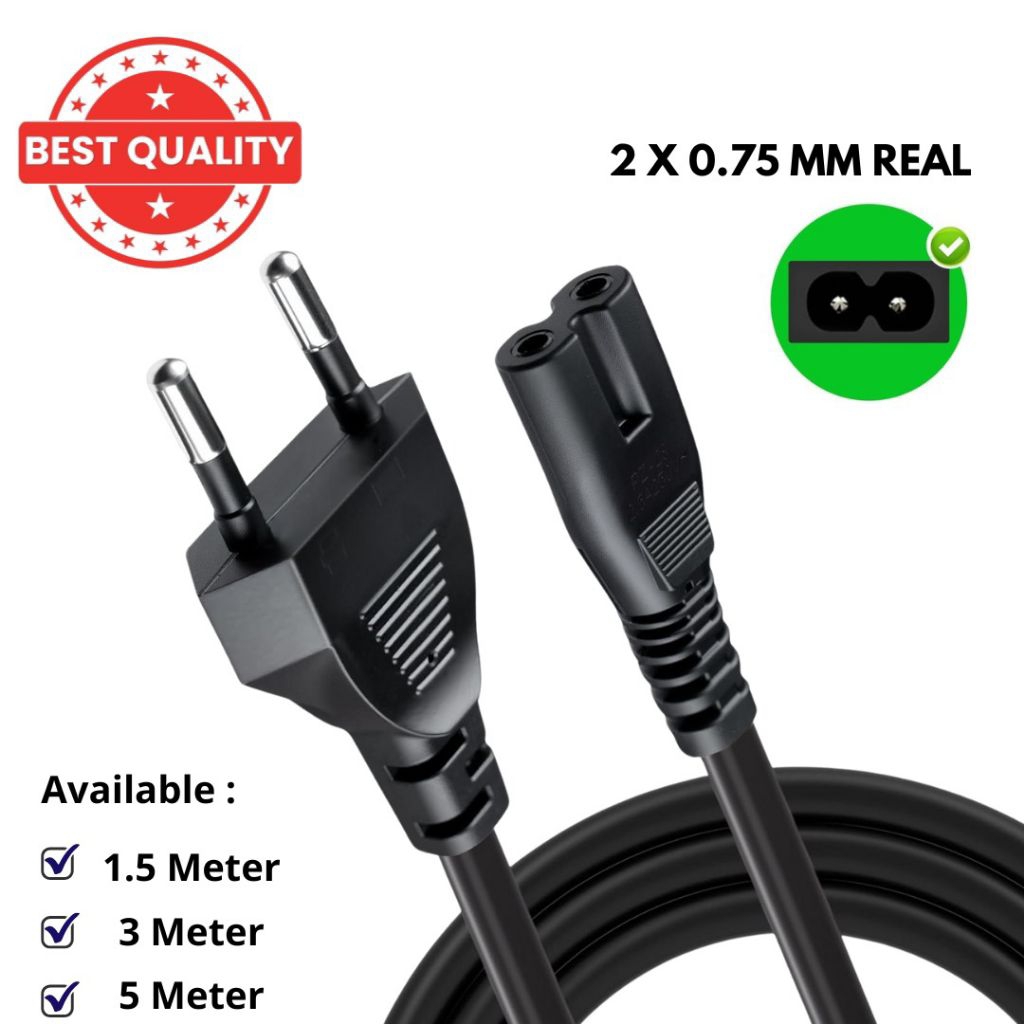 สายไฟหมายเลข 8 อย่างดี / C7 สาย AC Printer Cable 250V 2 Pin 1.5 M / 3 M / 5 M สําหรับเครื่องพิมพ์, P