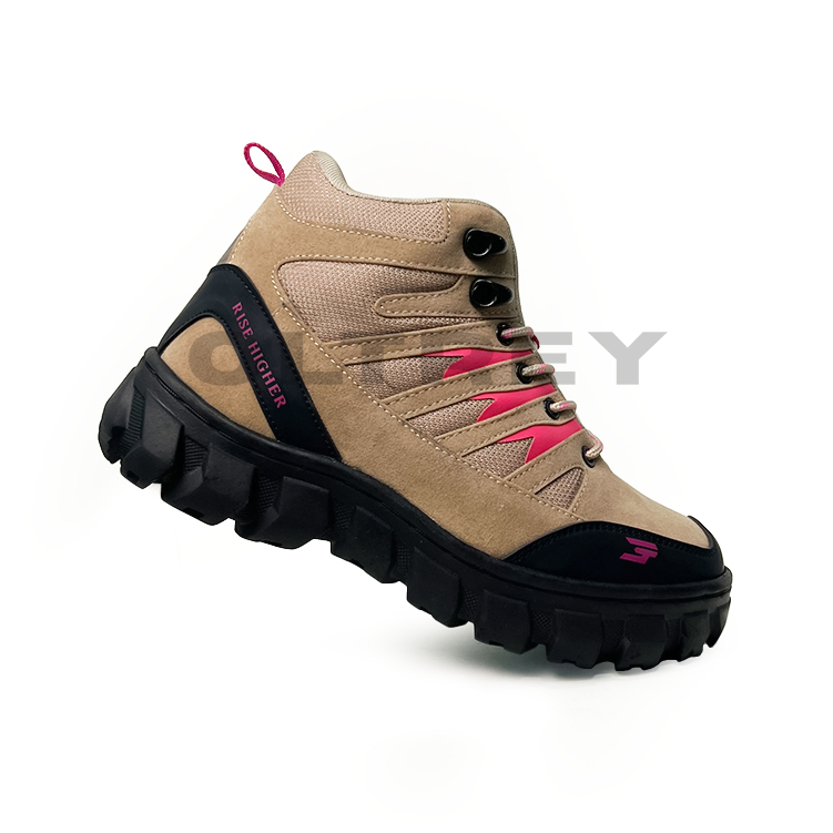 OLTREY Higher High Womens Mountain Tracking Hiking Shoes Cream Mix Magenta