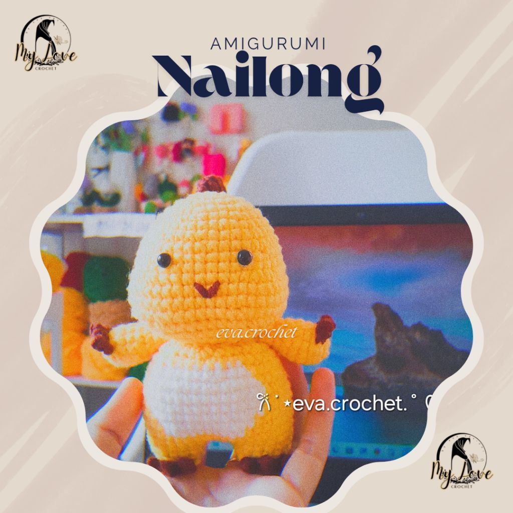 Amigrumi nailong พวงกุญแจถัก Nailong by.eva