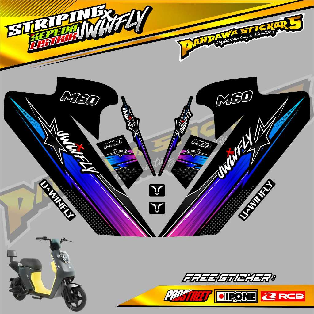 UWINFLY ELECTRIC BIKE VARIATION STRIPING - STARS EDITION / UWINFLY ELECTRIC BIKE VARIATION STICKER L