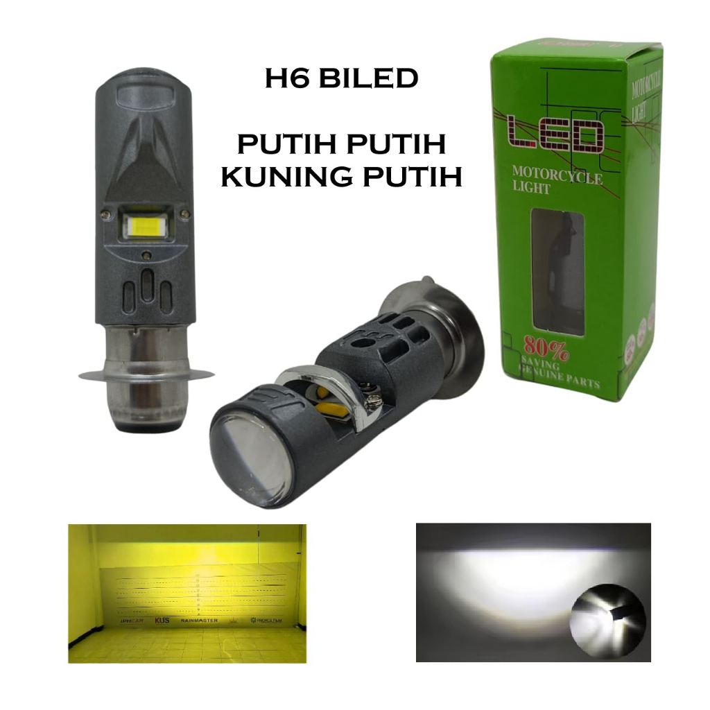 H6 โคมไฟโปรเจคเตอร์โปรเจคเตอร์ p15d bed รถมอเตอร์ไซด์แบนตัด led รถจักรยานยนต์หลัก 30W