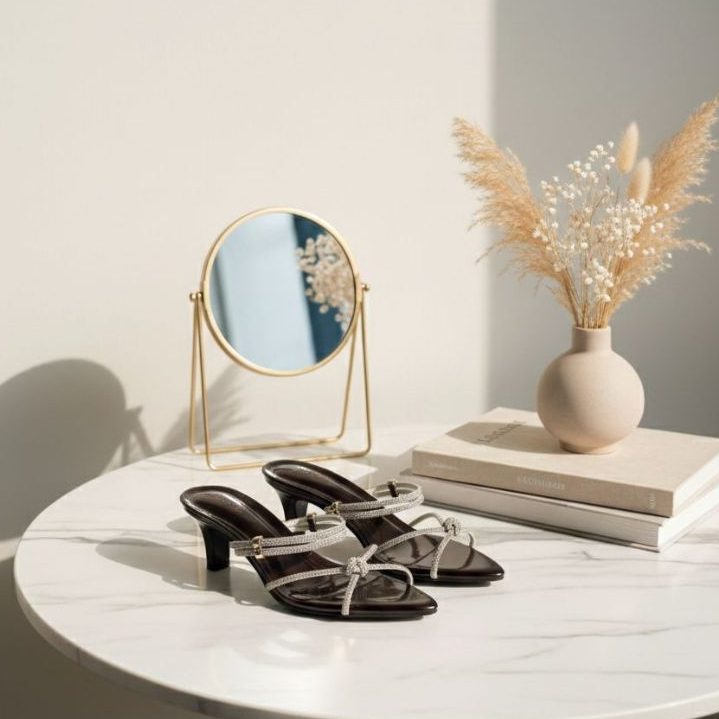 Win Shop รองเท้าส้นสูงผู้หญิง 5cm รุ่นเยลลี่มะฮอกกานี ไซส์ 36-40