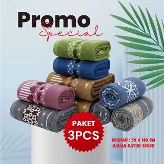 EXCLUSIVE REVIEW RHAMA - 3 PCS HANDUK KATUN DEWASA UKURAN 70 X 140 CM