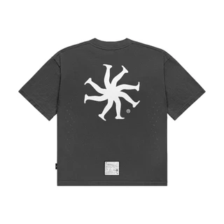 HLWN Running เสื้อยืดแขนสั้น Boxy Unisex สีเทา - Hazel