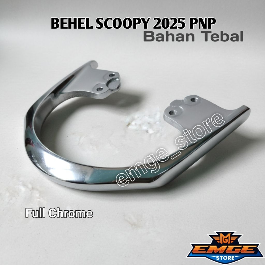 Behel Begel Scoopy ใหม่ 2025 FULL CHROME หนาวัสดุที่นั่งด้านหลัง Planer Honda Scoopy ใหม่ 2025 สี Kr